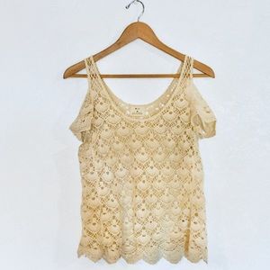 Urban Outfitters Crochet Open Shoulder Top